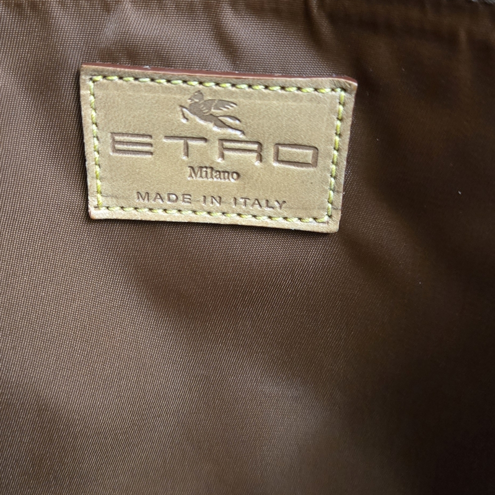 EUC ETRO Tote Paisley with Brown Leather handles - Picture 8 of 8